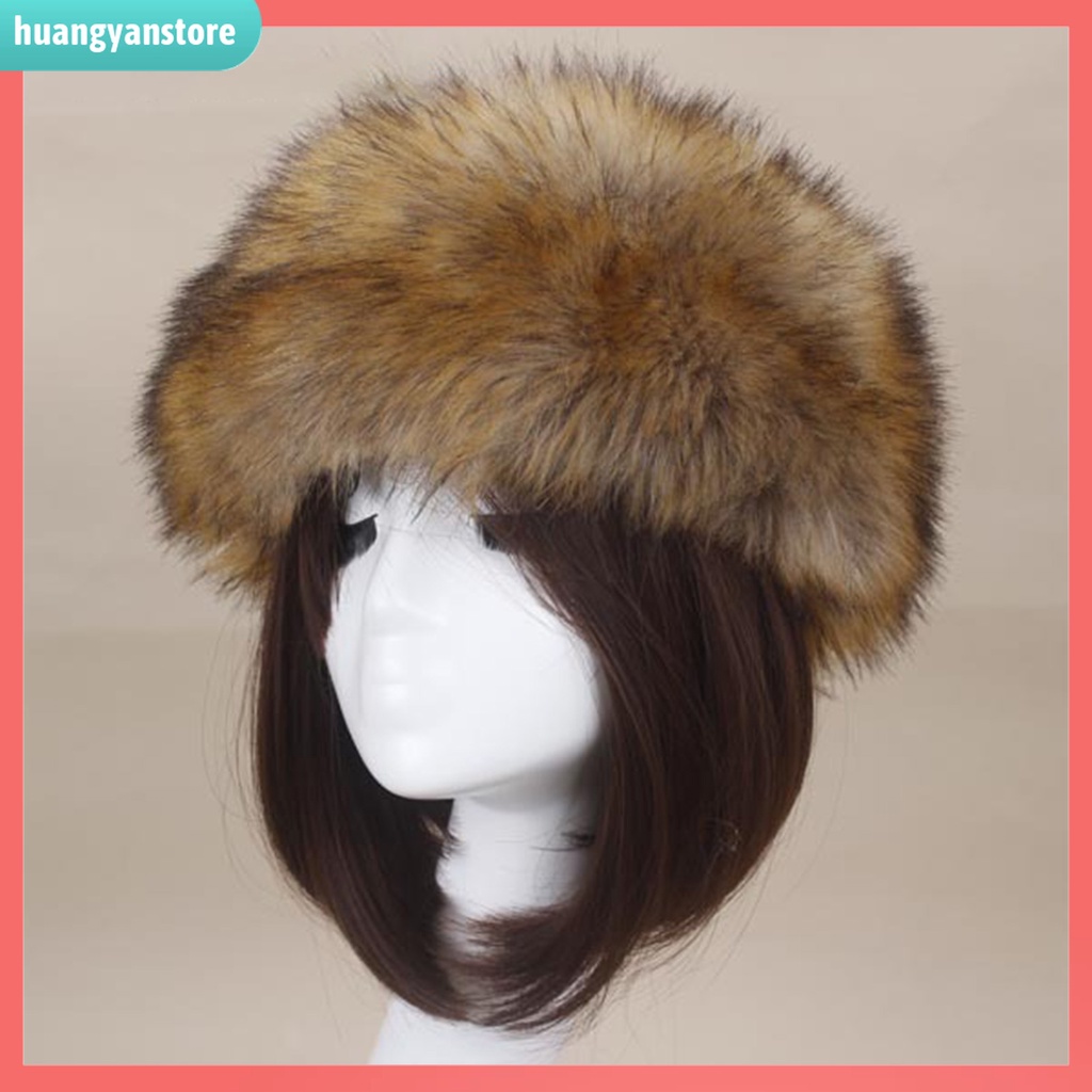 HY| Mũ Hở Chóp Bằng Lông Giả Màu Sắc Trơn Thời Trang Dành Cho Nữ