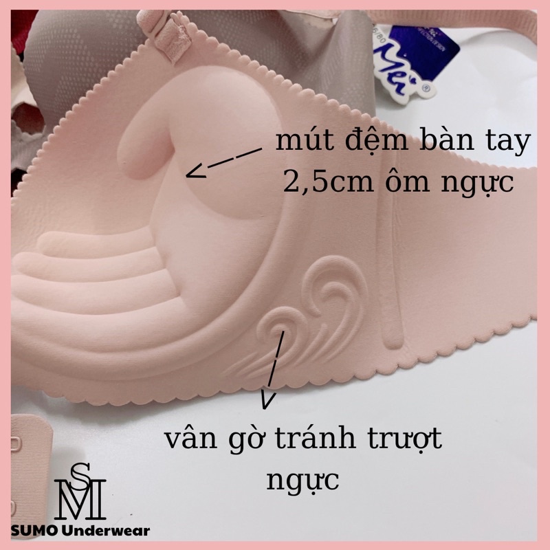 Áo lót nữ su đúc vân sọc không gọng, đệm bàn tay nâng đẩy ngực đẹp L2032. Ảnh và video thật.