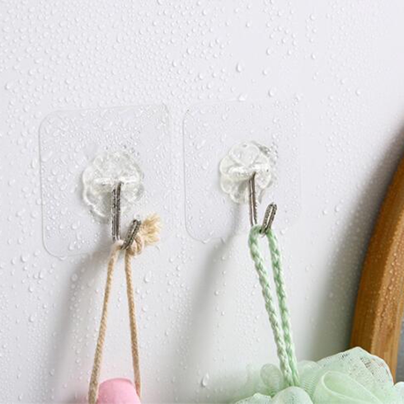 (ready stock) Móc dán tường màu trong suốt tiện dụng