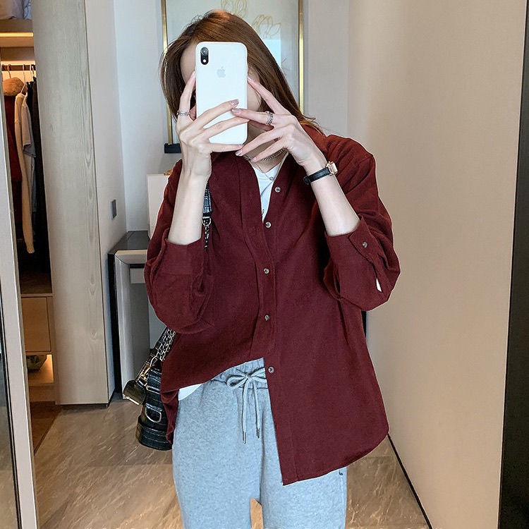 Áo sơ mi tay dài phong cách retro cá tính cho nữ