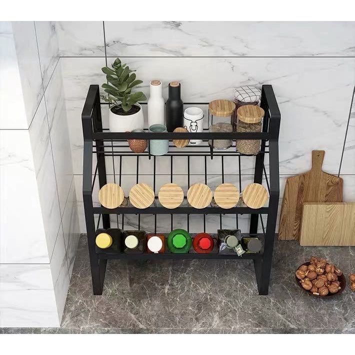 Kệ đựng gia vị nhà bếp, kệ decor quầy pha chế sơn tĩnh điện chống ghỉ