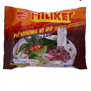Phở ăn liền Miliket hương vị Bò/ gà gói 60g