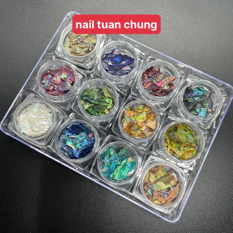 Sét Xà Cừ Vân Đá Làm Móng Siêu Sáng , Nail , Ẩn Gel