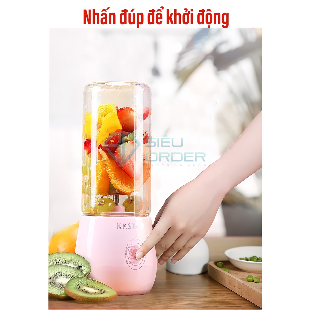 Máy xay sinh tố cầm tay KKSTAR JUICECUP dung tích 450ml pin 4000mAh công suất 120W