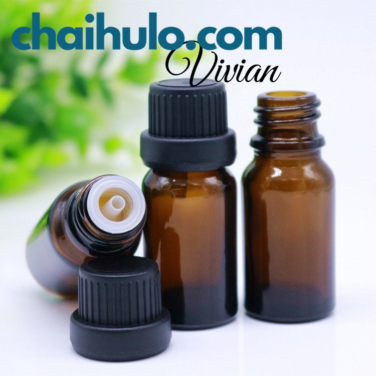 5ml 10ml 15ml 20ml 30ml 50ml 100ml Chai lọ thủy tinh đựng tinh dầu thân nâu nắp vặn nhựa nhỏ giọt