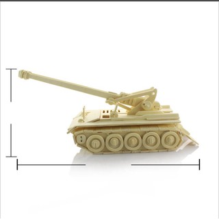 Mô hình lắp ráp gỗ 3d xe tăng gun on wheels