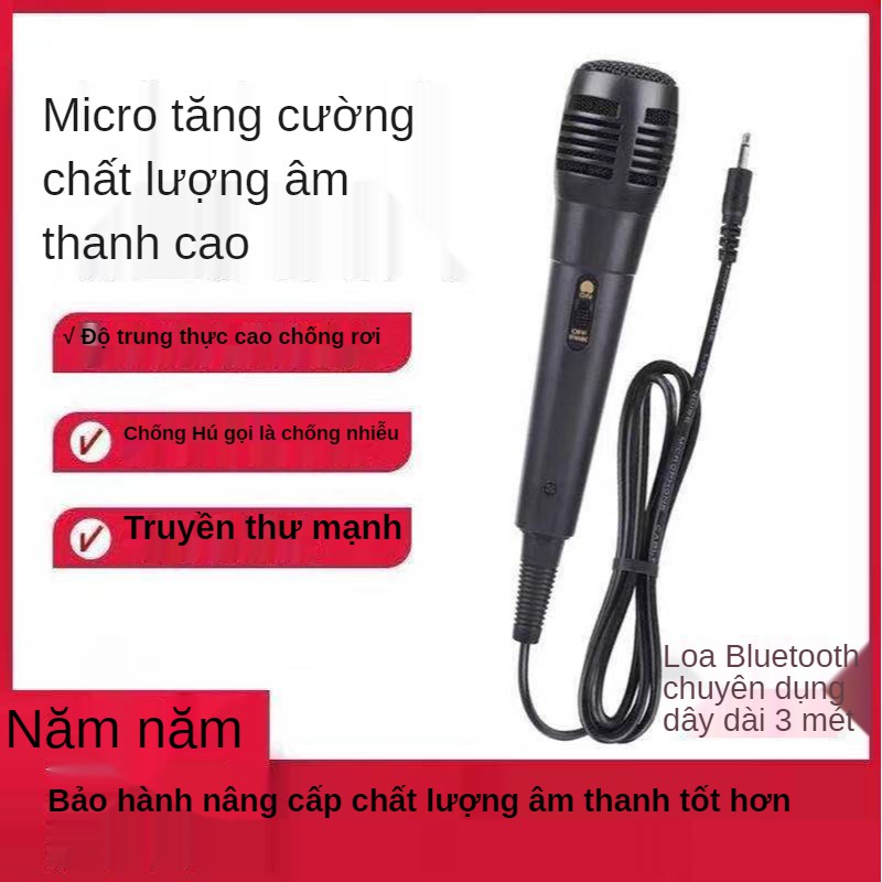 Mic hát karaoke có dây jack chân cắm 3.5mm , áp dụng với dòng loa karaoke có jack 3.5 và hỗ trợ hát karaoke - XSmart