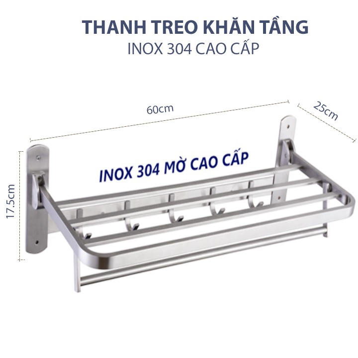 Giá treo khăn nhà tắm inox 304 mờ cao cấp MK-9 - Bảo hành 6 tháng