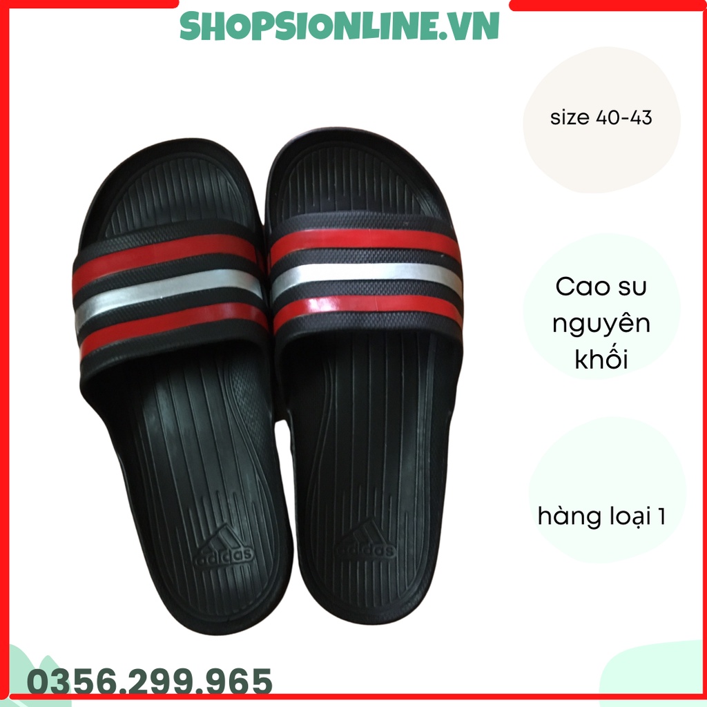 Dép quai ngang nam đẹp adidas cao cấp nhiều màu cao su nguyên khối