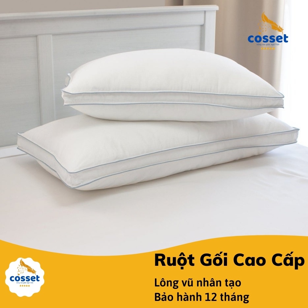Ruột gối nằm LÔNG VŨ nhân tạo khách sạn 5 sao - Gối bông microfiber siêu mềm mịn, thoáng khí, kháng khuẩn
