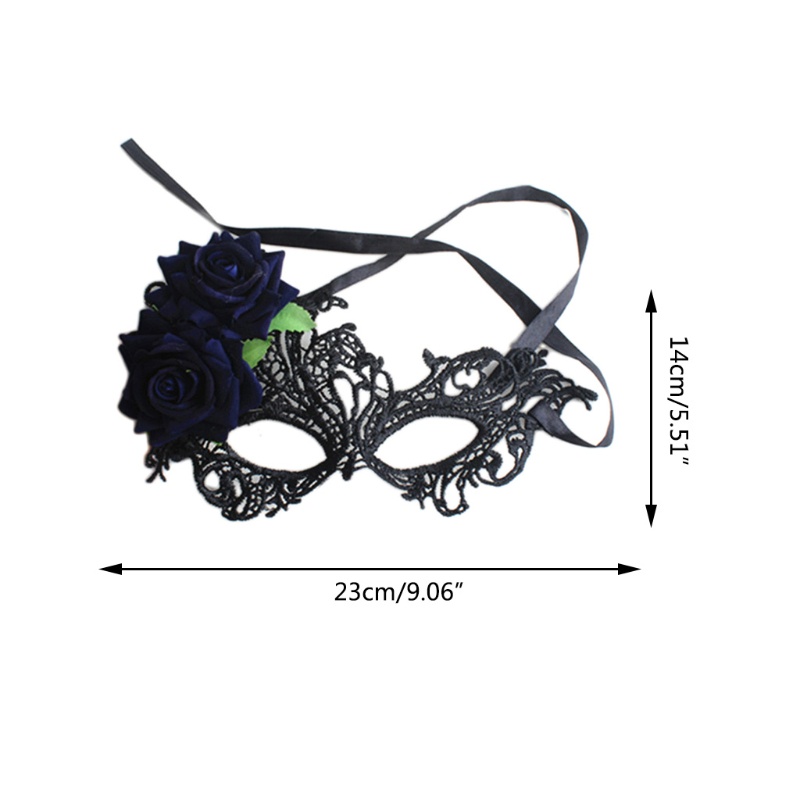 Mạng Che Mắt Màu Đen Hóa Trang Nhân Vật Mardi Gras Rose