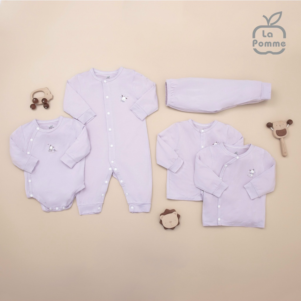 Bộ dài tay sơ sinh Puppy La pomme mềm mịn an toàn da bé