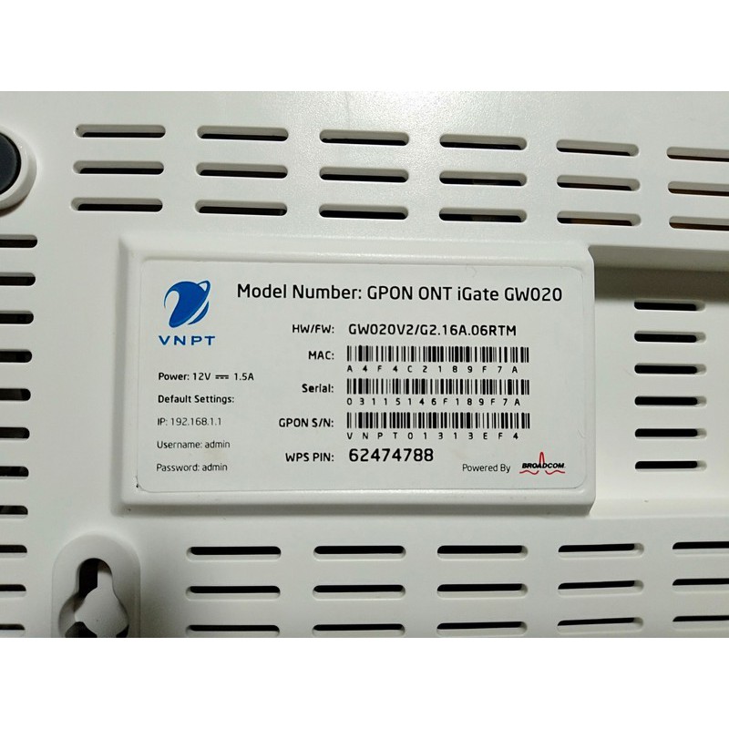 Modem Wifi Quang iGate GW020H,GW020 -GPON 2 Râu - Modem Chính Hãng V.N.P.T (Cũ)