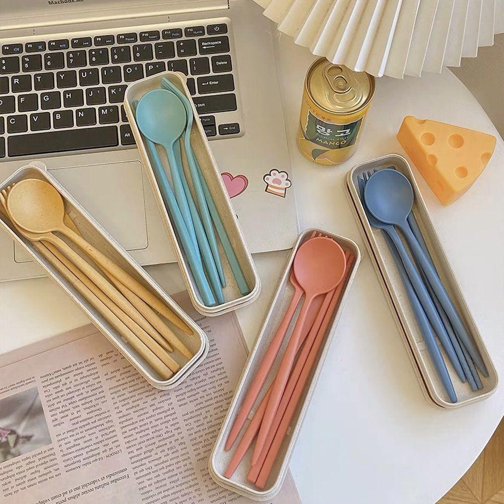 SJJL Bộ Muỗng Đũa Nĩa Kèm Hộp Đựng Có Thể Tái Sử Dụng