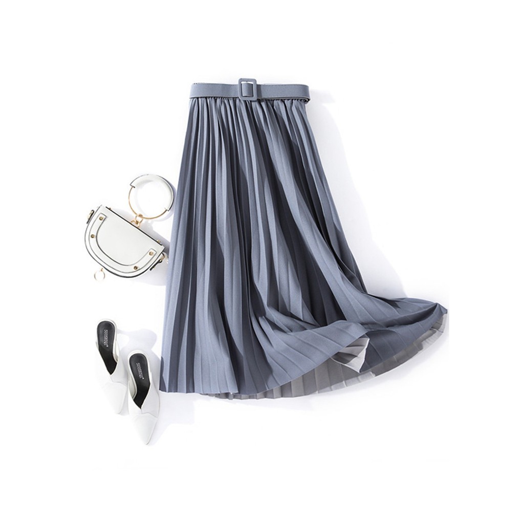 Chân váy xếp ly dáng dài KÈM ĐAI Không nhăn | BigBuy360 - bigbuy360.vn