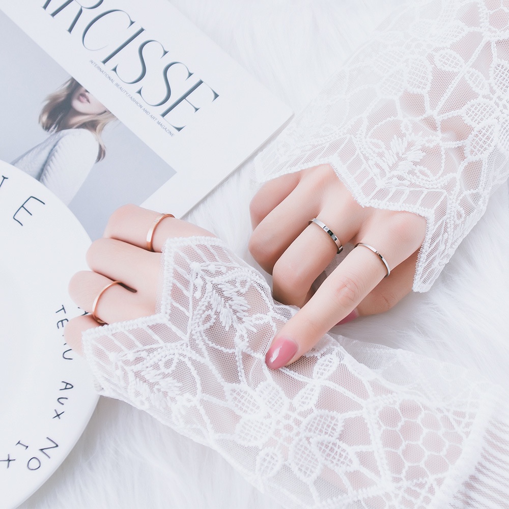 Nhẫn thép titan MAYEBE LAVEND màu vàng hồng/ màu bạc đính đá kim cương phong cách Hàn Quốc cho cặp đôi