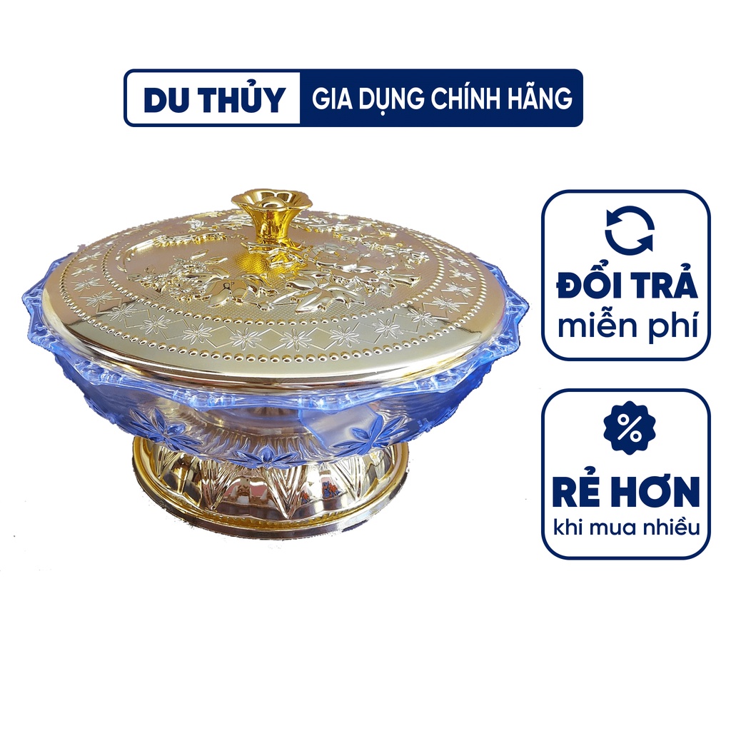 Hộp mứt phượng hoàng nhựa arcylic cao cấp đế xoay tiện lợi, nhiều ngăn đựng, thiết kế hoạ tiết đẹp mắt đựng bánh mứt tết