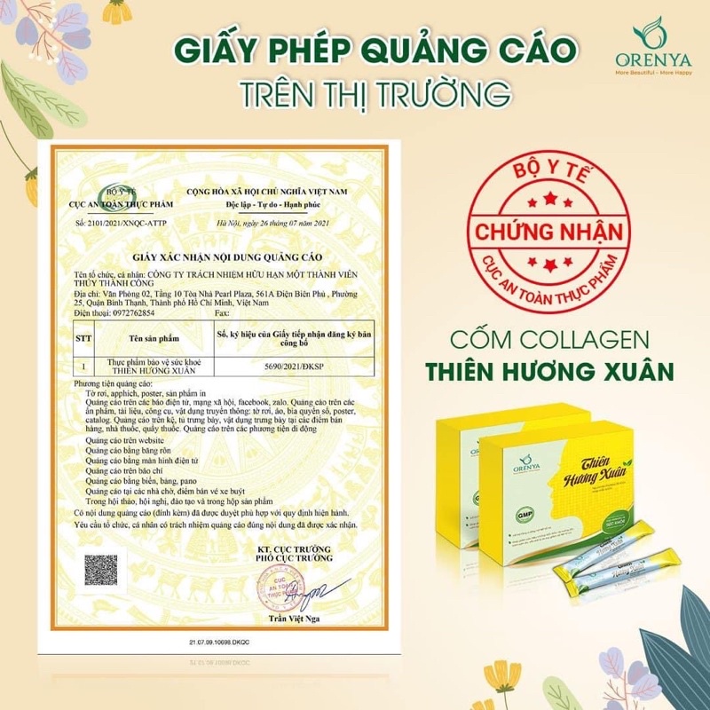 Cốm nội tiết tố Collagen Thiên Hương Xuân Orenya hộp 20 gói 3g – Make You Queen