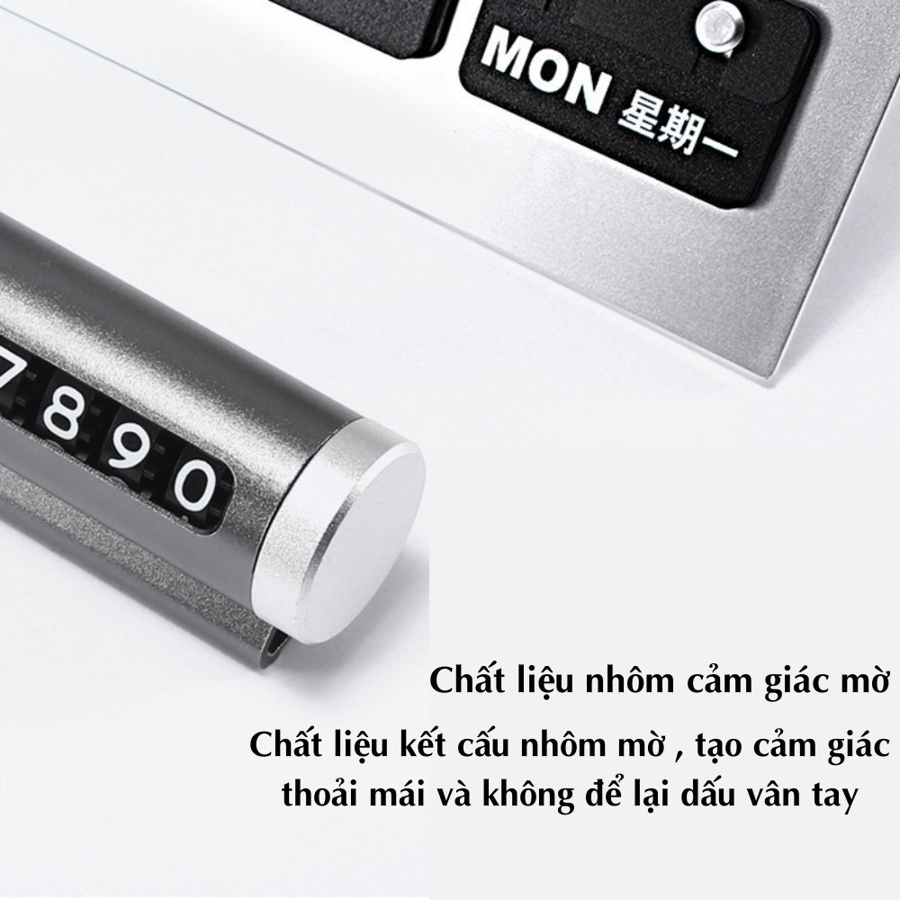 Bảng ghi số điện thoại gắn Taplo xe hơi chất liệu Hợp Kim Nhôm, Có thể thay nhiều số S004