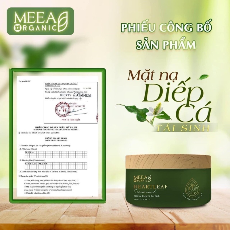 Mặt nạ diếp cá tái sinh Meea Organic Mask diếp cá meea | WebRaoVat - webraovat.net.vn