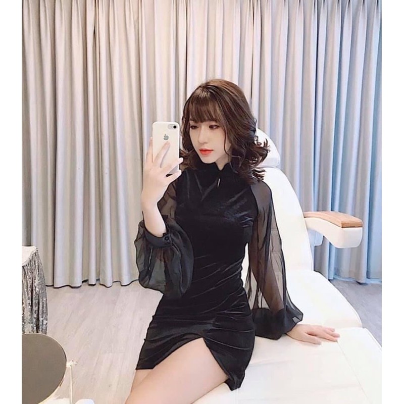 [Mã SKAMA06 giảm 8% tối đa 50K đơn 250K] ĐẦM BODY SƯỜN XÁM CÁCH TÂN TAY PHỒNG | BigBuy360 - bigbuy360.vn