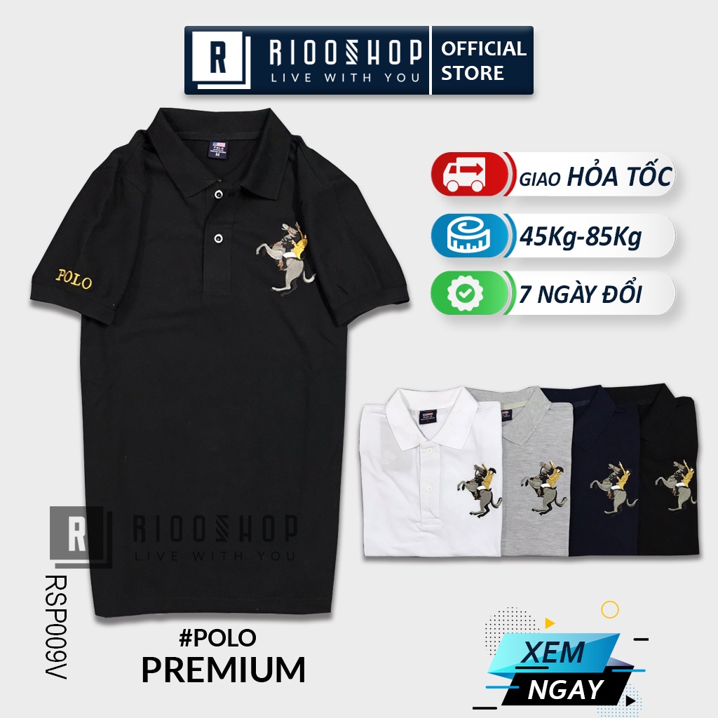 Áo polo nam form rộng, áo thun nam có cổ POLO RL RSP009  ngắn tay, cao cấp, đẹp, chất lượng, đơn giản, big size