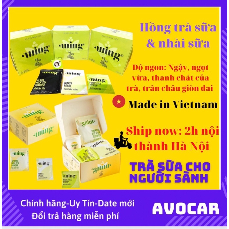 Trà sữa Wings Set Hộp 5 gói [ Giá Siêu Rẻ] Hồng Trà Sữa Trà Sữa Nhài