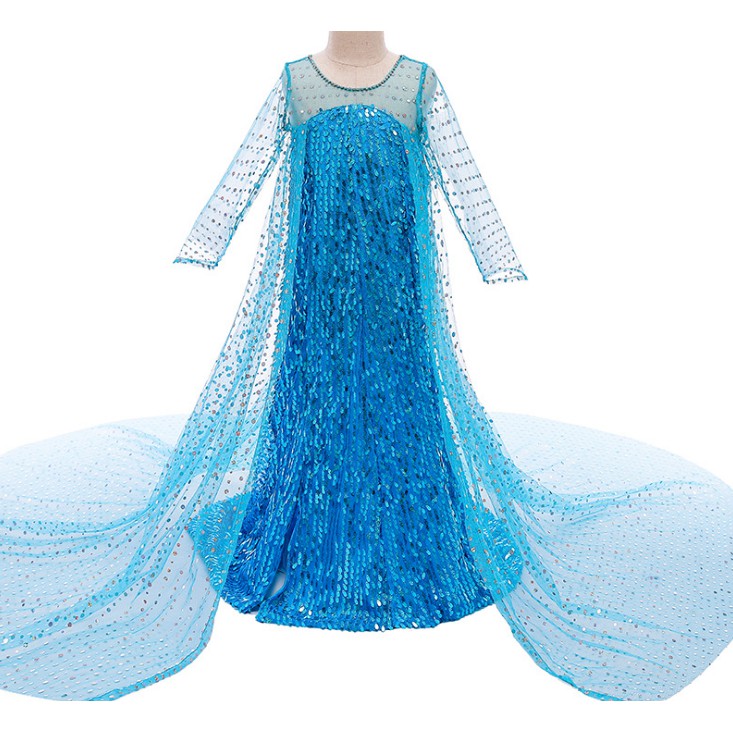 Đầm Frozen Elsa có áo choàng màu xanh FZ-2939