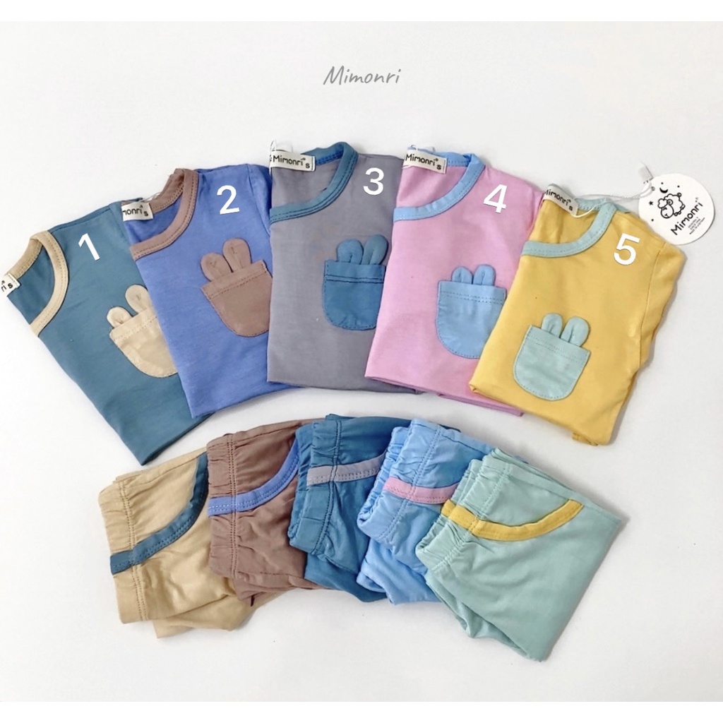 [SALE] Bộ Quần Áo Bé Gái, Bé Trai KIMCHIBABY Vải Thun Lạnh  Túi Ngực Tai Thú, Đồ Bộ Cho Bé Mặc Nhà Thu Đông KWTD2211