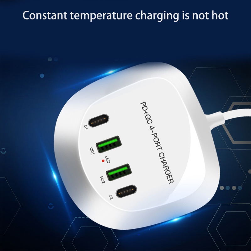 Cục Sạc Nhanh Giao Diện USB Kép 40W Cho Điện Thoại / Máy Tính Bảng PD QC3.0