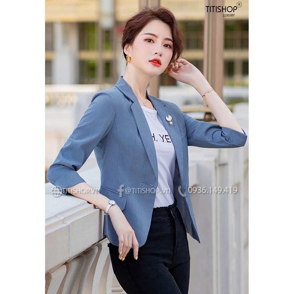 Áo vest nữ Titishop ANN295 Xanh tay lỡ