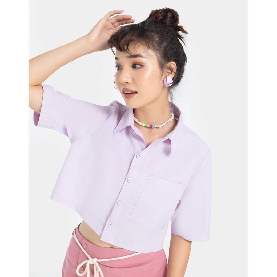 Áo Sơ Mi Nữ Thời Trang JUNO Dáng Rộng Tay Ngắn JNASM008