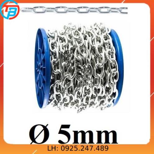 Dây xích sắt mạ kẽm Phi [ 5mm ] CÁP THÉP Thái Bình VinàN