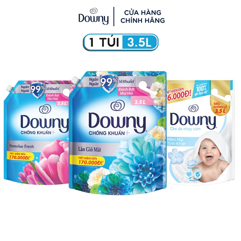 Nước Xả Vải Downy Nhiều Mùi Hương Túi 3.5l