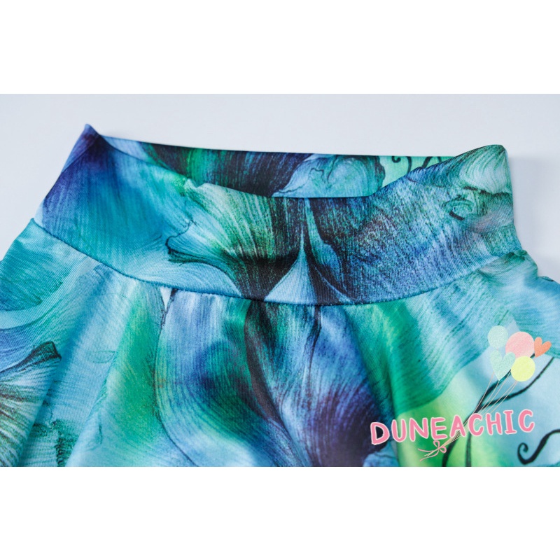 DUNEA Đầm dài tay cổ cao xẻ tà xinh xắn thời trang dành cho nữ