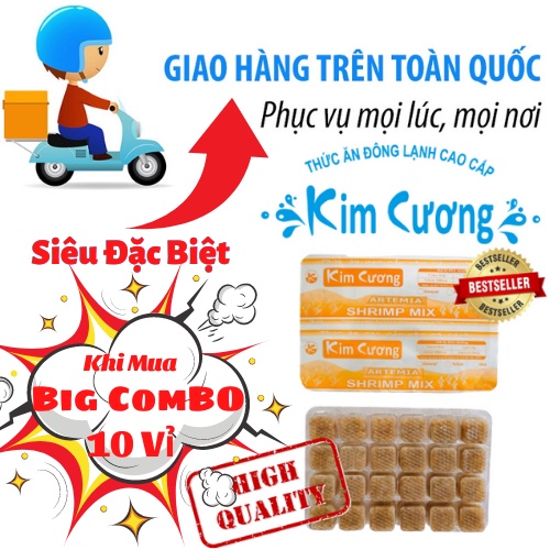 Artemia KIM CƯƠNG_BigComBo 10vỉ/1kg_[Vĩnh Châu]_thức ăn chăm sóc cho cá cảnh_an toàn bể cá_thú vui thủy sinh_7 màu_betta