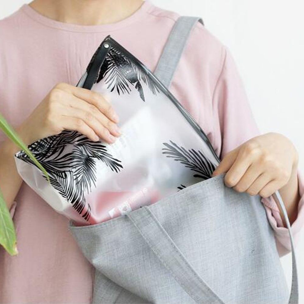 Túi Đựng Đồ Trang Điểm Bằng Nhựa Pvc Trong Suốt In Họa Tiết Cây Dừa