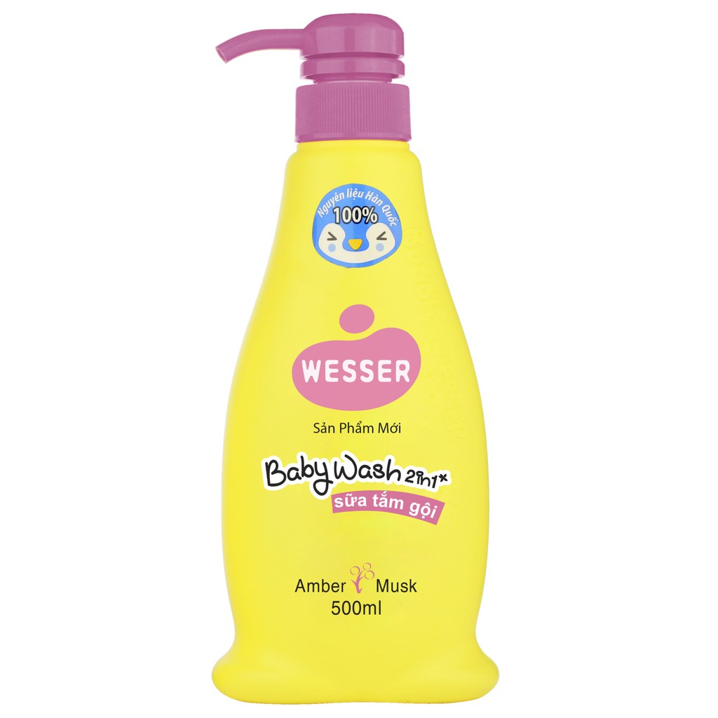 Sữa tắm gội cho bé Wesser 2 in 1 500ml