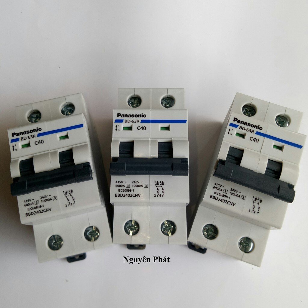 Cầu dao tự động  2 pha PANASONIC 10A, 16A, 20A, 25A, 32A,40A, 50A, 63A  Hàng chính hãng