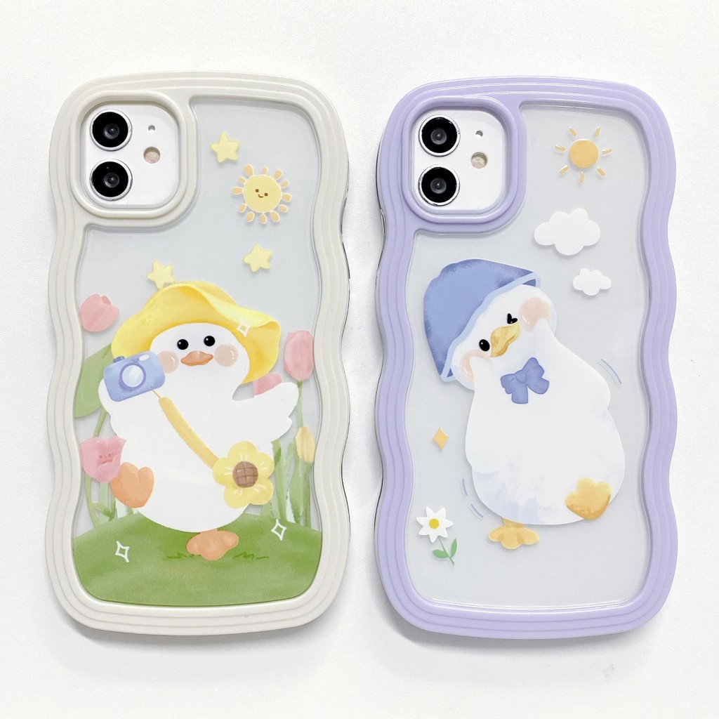 Ốp Điện Thoại Trong Suốt Họa Tiết Gợn Sóng 2 Trong 1 Cho iphone 13 12 pro max 11 XS X XR 7 8 plus 13-7P Sự Bảo Vệ