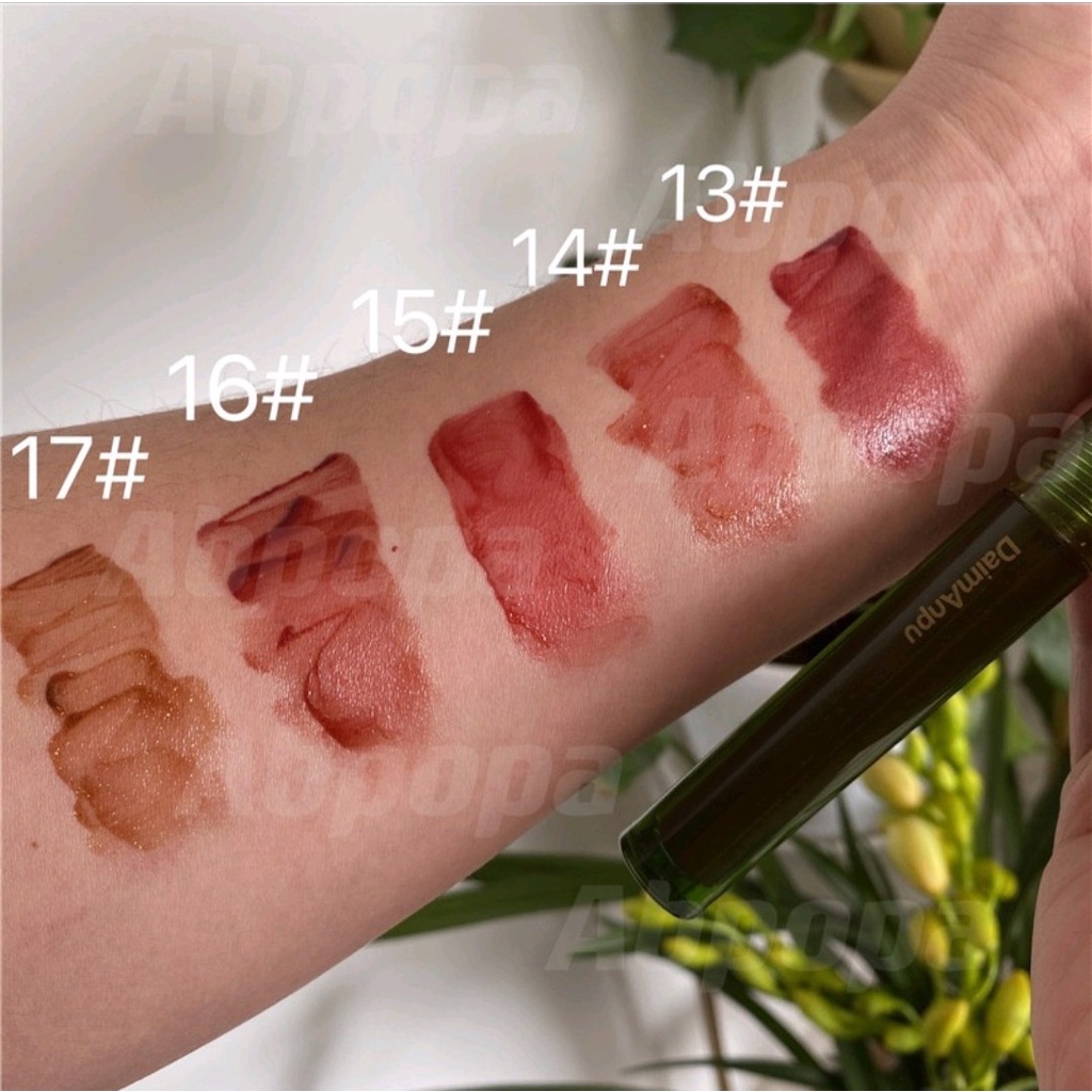 Son Daimanpu Tint Bóng Vỏ Xanh Matcha Mirror Lip Glaze