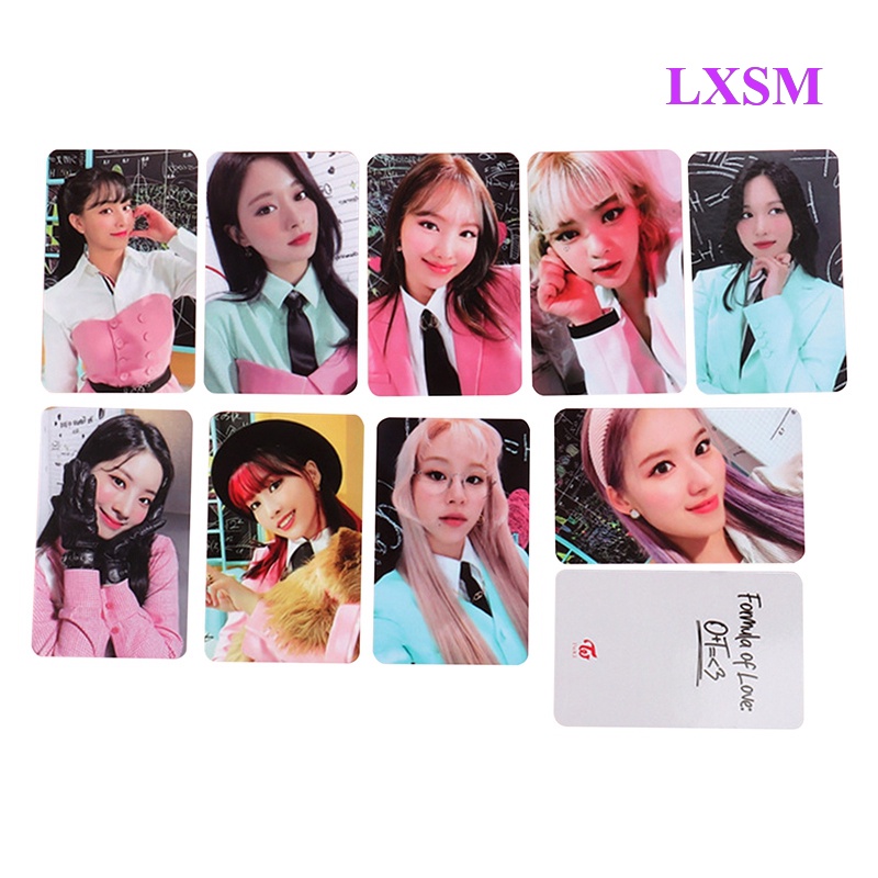 Set 9 Tấm Thẻ Hình Các Thành Viên Nhóm Nhạc Kpop TWICE of Love: O+T=