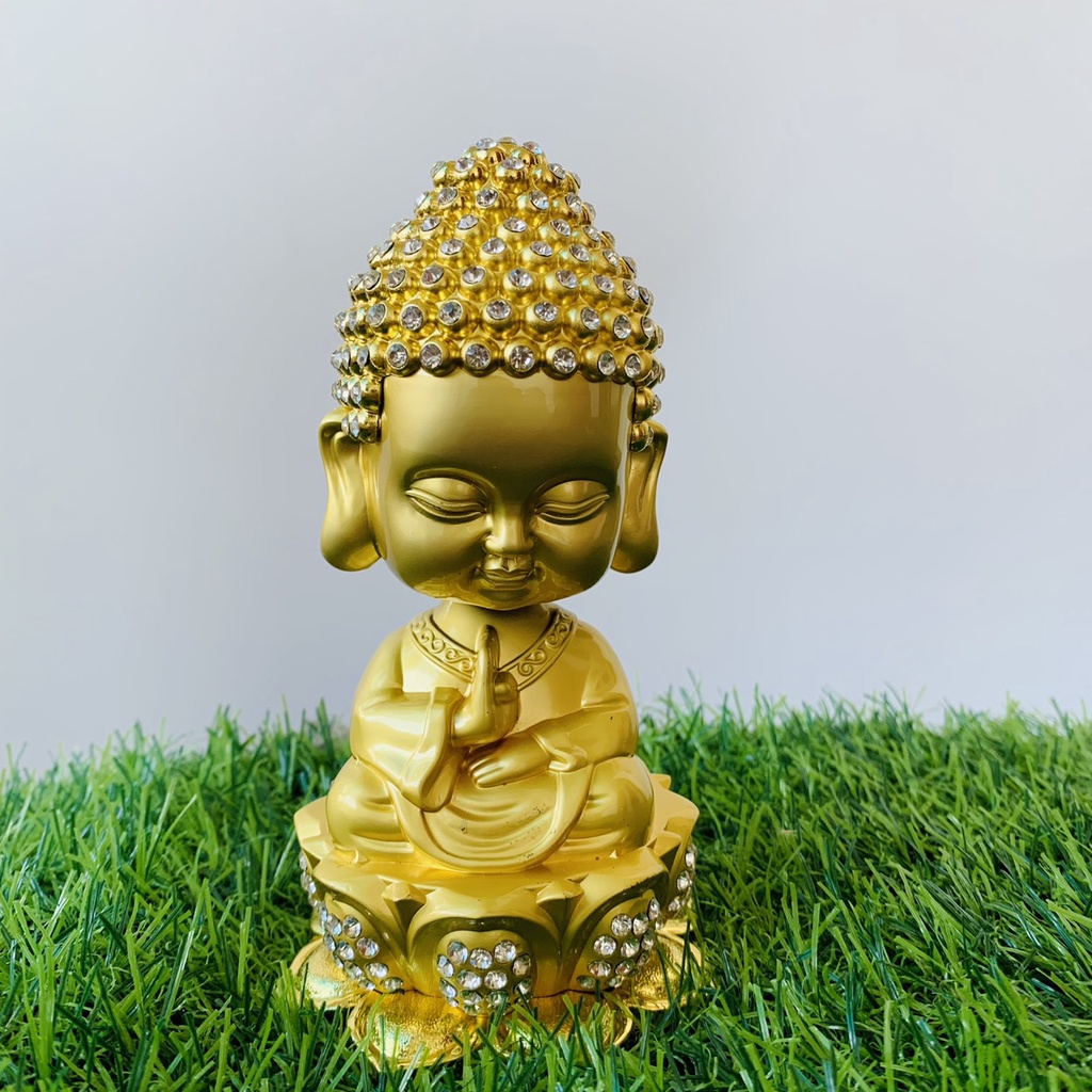Nước hoa ô tô tượng phật đài sen đính đá trang trí taplo ô tô cao cấp - sang trọng