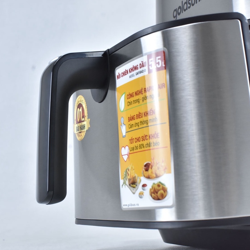 Nồi chiên không dầu goldsun GAF5842-D 1700W dung tích 5.5L lòng nồi phủ chống dính