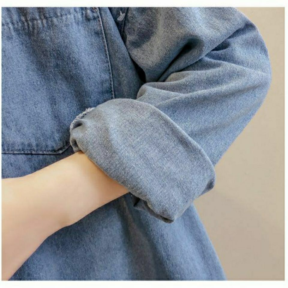 Áo Sơ Mi Denim Dài Tay Dáng Rộng Thời Trang Mùa Thu 2020 Dành Cho Nữ