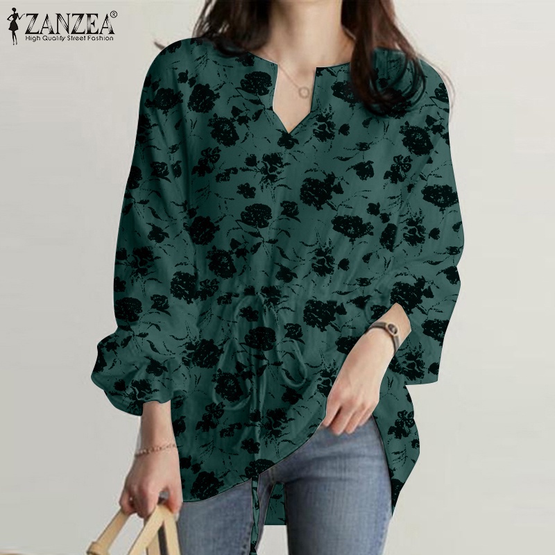 Zanzea Áo Nữ Tay Dài Cổ Chữ V Rút Dây Thời Trang Thanh Lịch