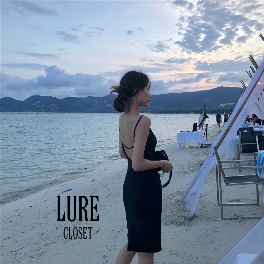 [Lure Closet] Đầm nữ ôm hở lưng đi biển quyến rũ| đầm ulzzang nữ