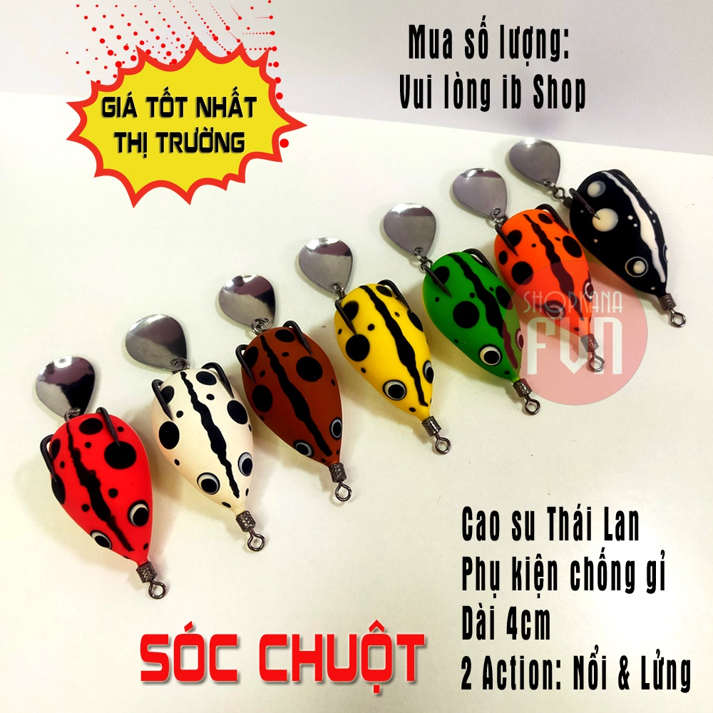 Mồi giả nhái hơi Sóc Chuột (RẺ NHẤT THỊ TRƯỜNG), handmade