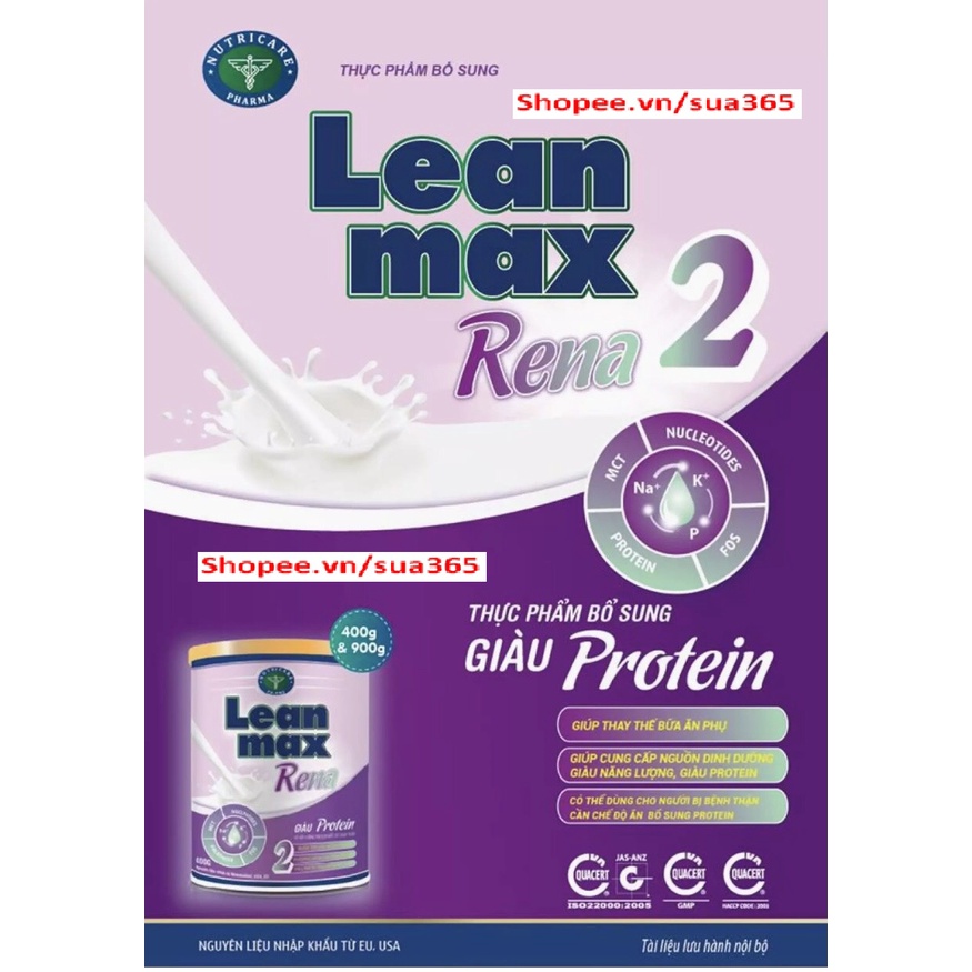 Sữa Leanmax Rena 2 _400g - ( Dành cho người chạy thận nhân tạo ) - Date Luôn Mới