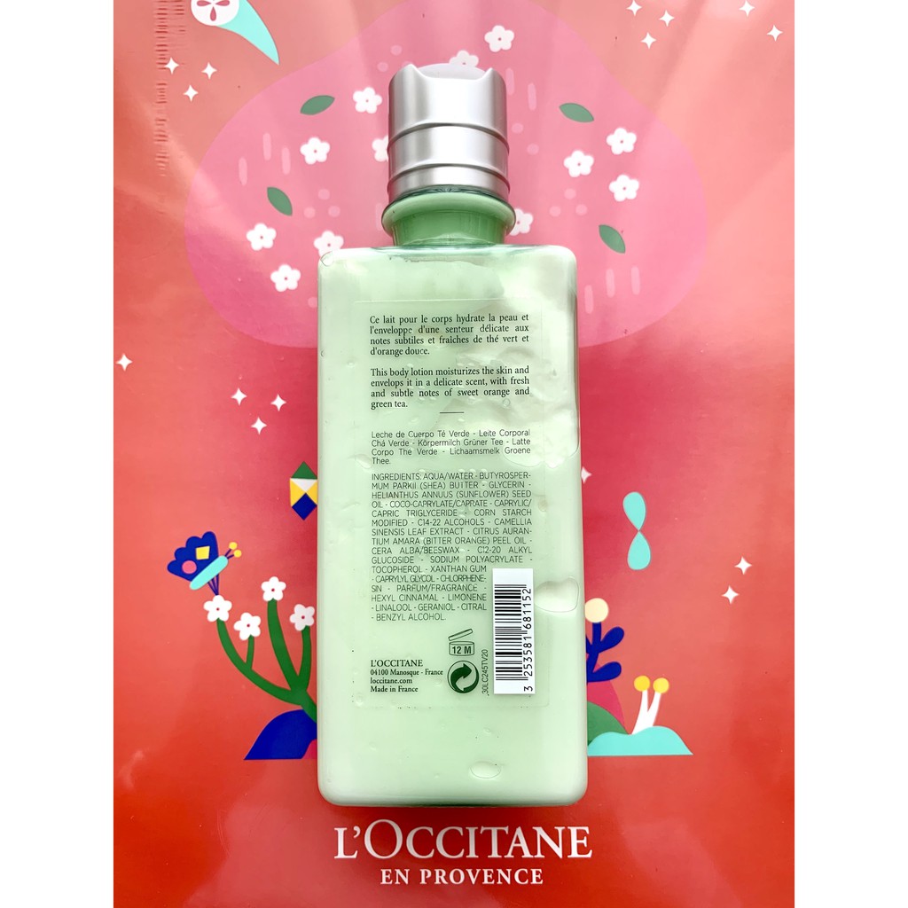 [BILL US/FR] L'Occitane Limited Edition Sữa Dưỡng Ẩm Green Tea Body Milk 245ml